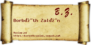 Borbáth Zalán névjegykártya